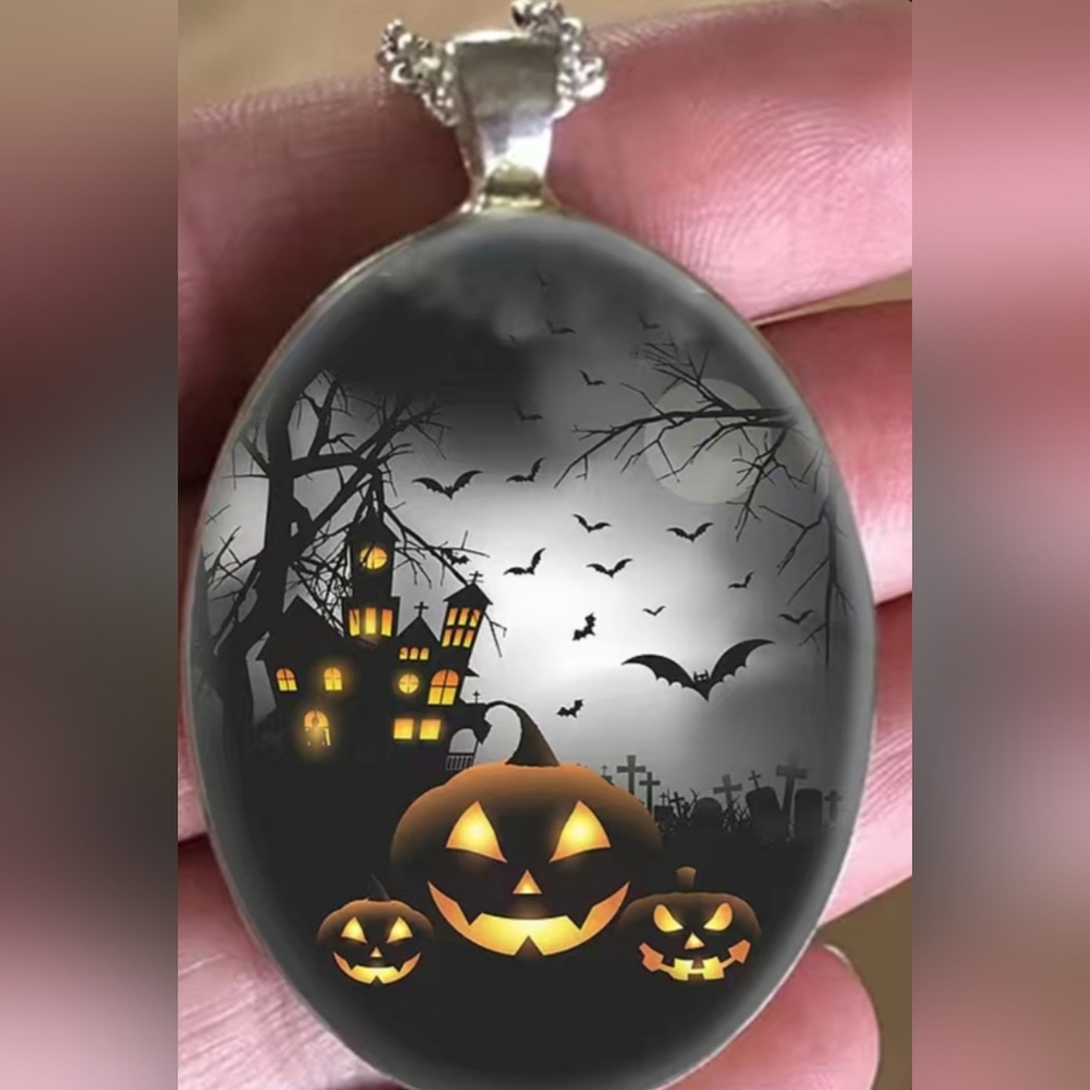 Halloween Pumpkin Pendant Necklace